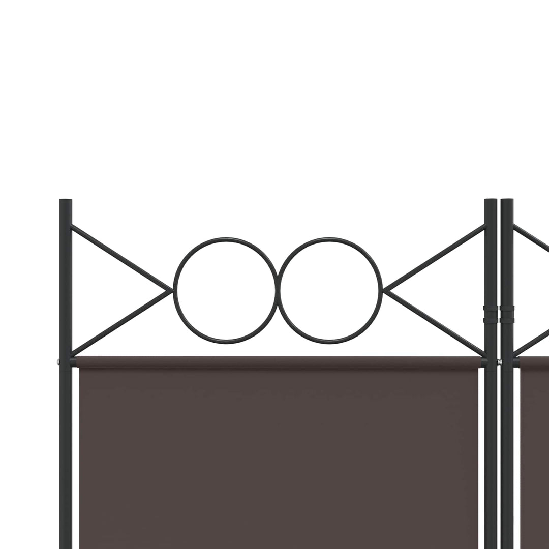 5-panels rumdeler 200x200 cm stof brun