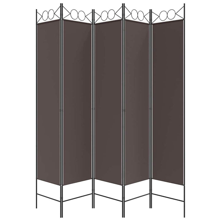 5-panels rumdeler 200x200 cm stof brun