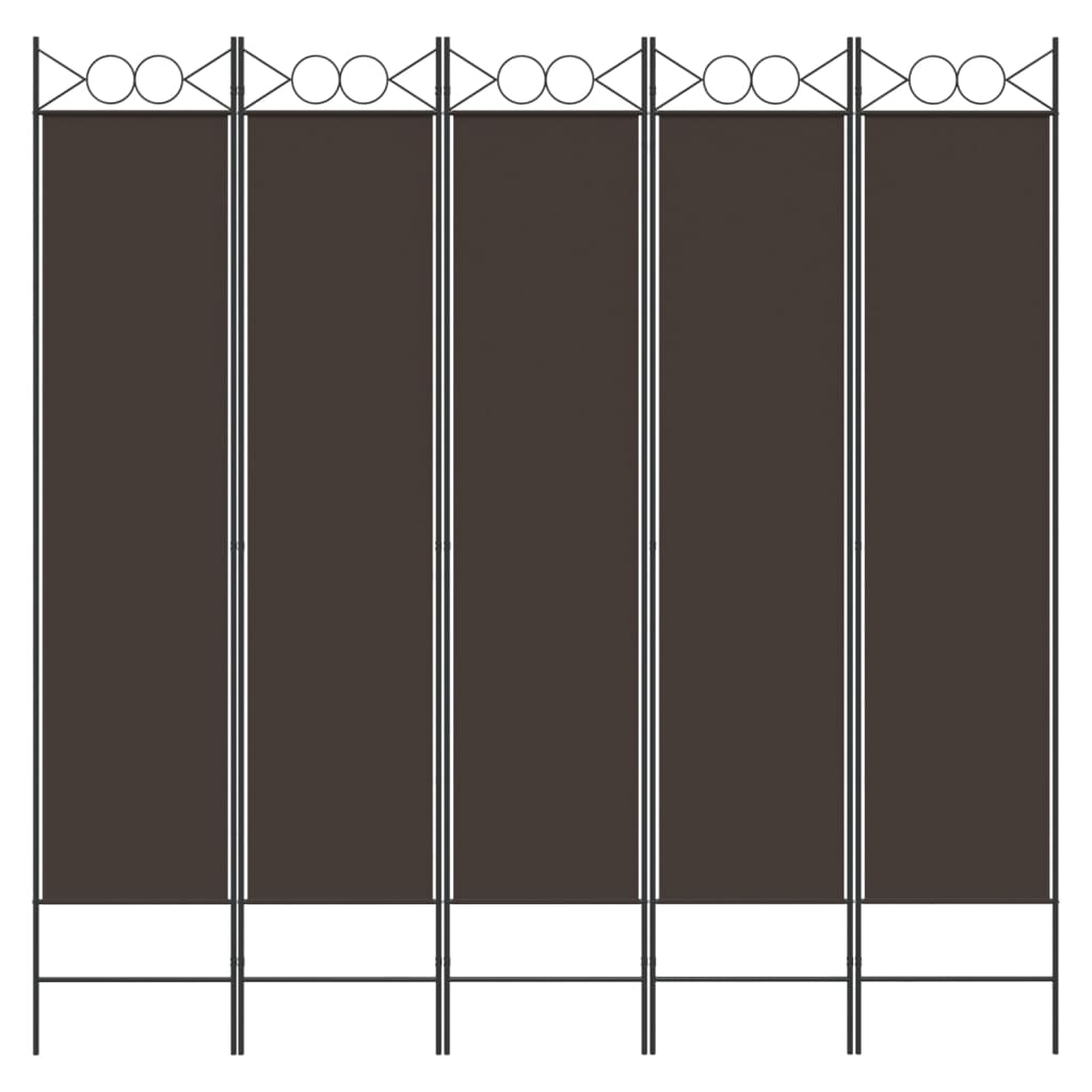 5-panels rumdeler 200x200 cm stof brun