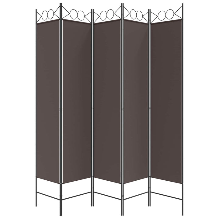 5-panels rumdeler 200x200 cm stof brun