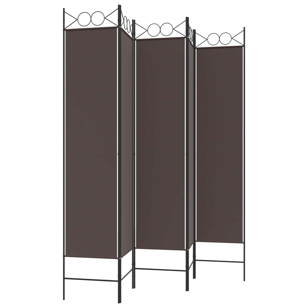5-panels rumdeler 200x200 cm stof brun
