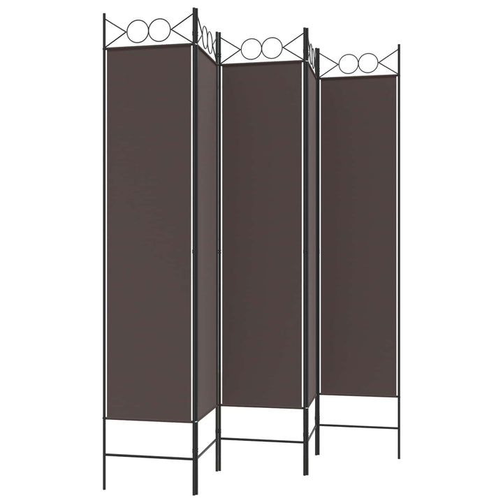 5-panels rumdeler 200x200 cm stof brun