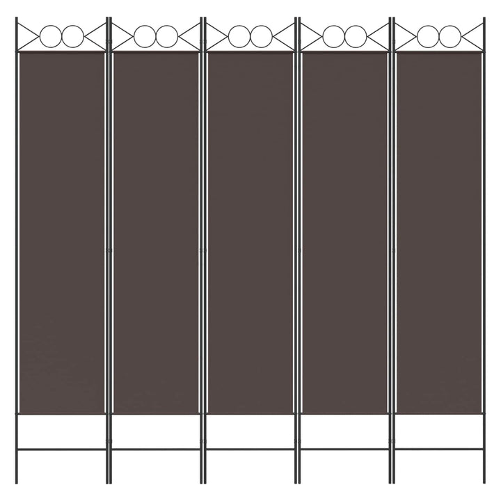 5-panels rumdeler 200x200 cm stof brun