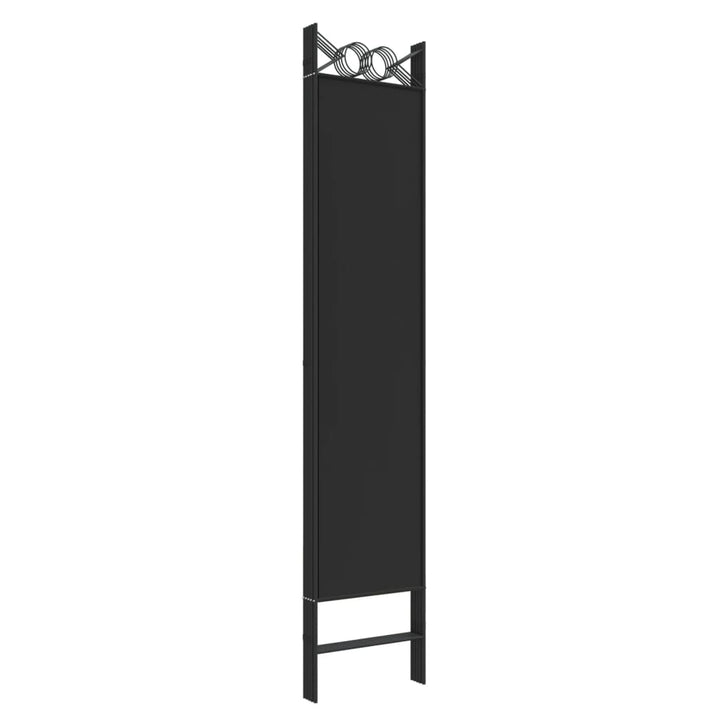 5-panels rumdeler 200x200 cm stof sort