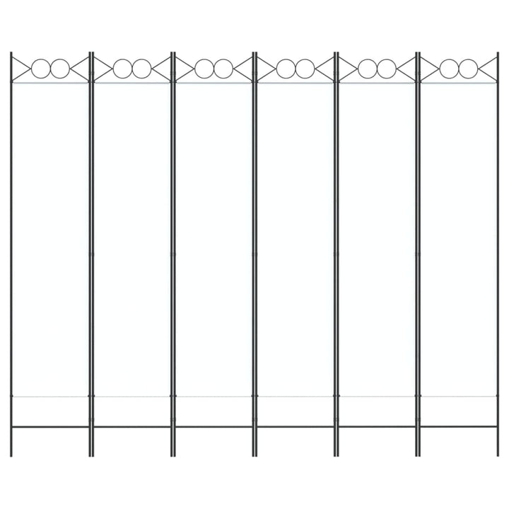 6-panels rumdeler 240x200 cm stof hvid