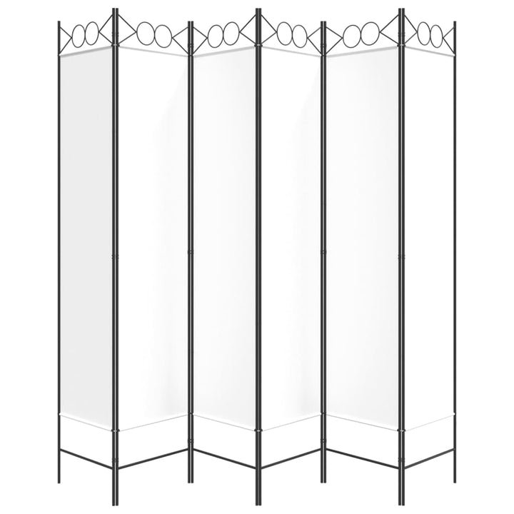 6-panels rumdeler 240x200 cm stof hvid