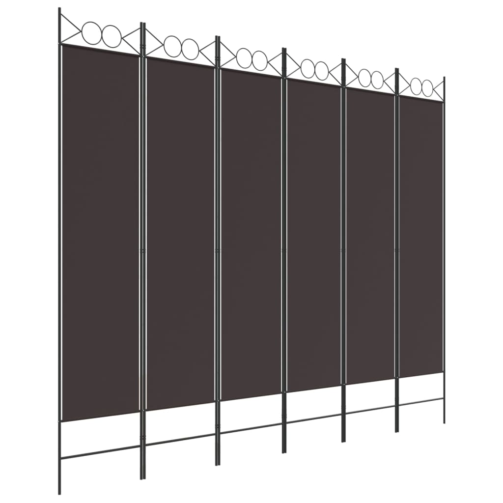 6-panels rumdeler 240x200 cm stof brun