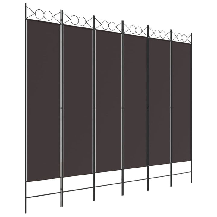 6-panels rumdeler 240x200 cm stof brun