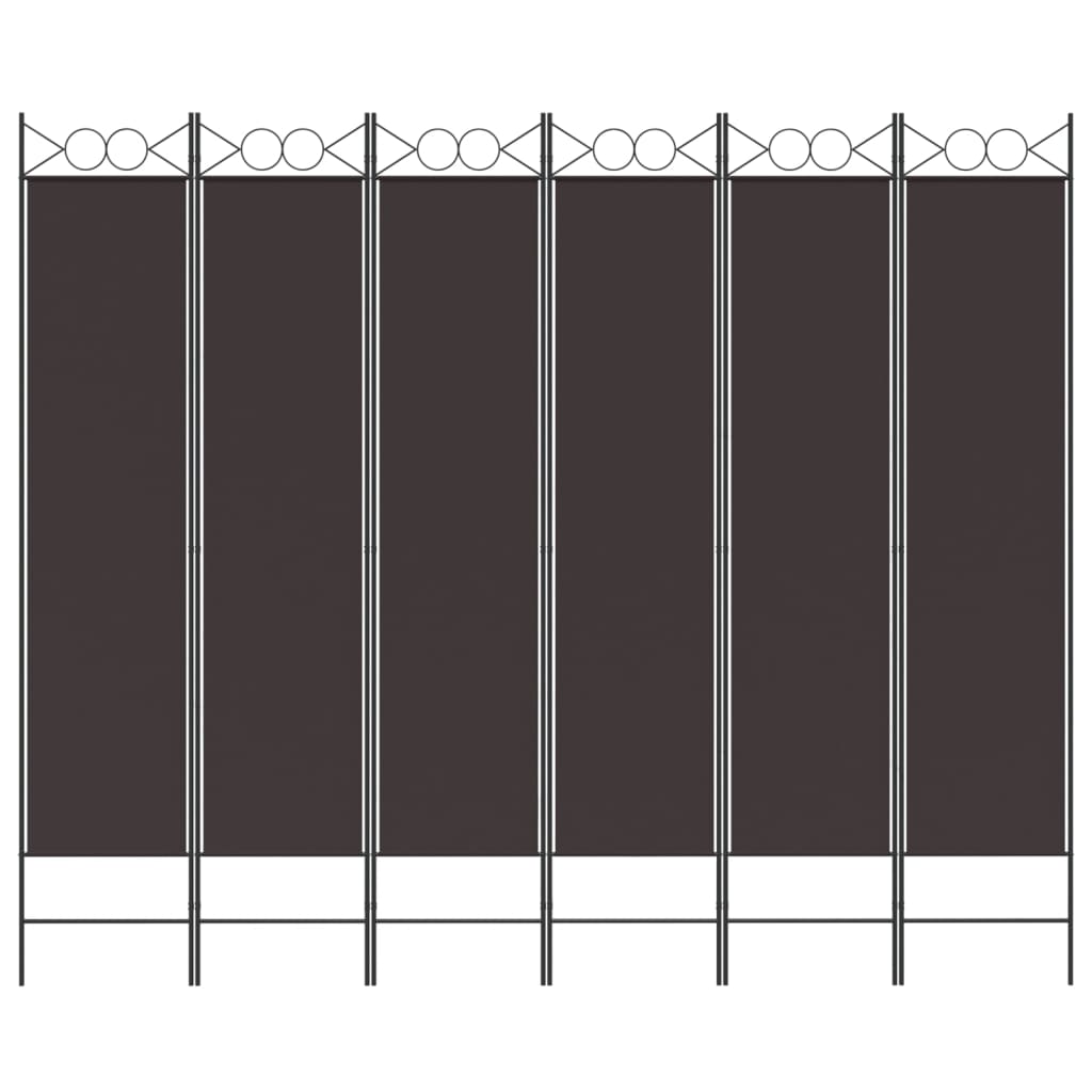 6-panels rumdeler 240x200 cm stof brun
