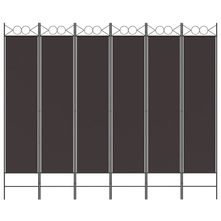 6-panels rumdeler 240x200 cm stof brun