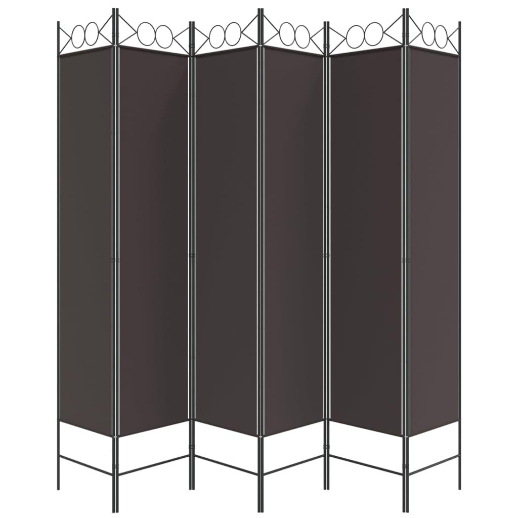 6-panels rumdeler 240x200 cm stof brun