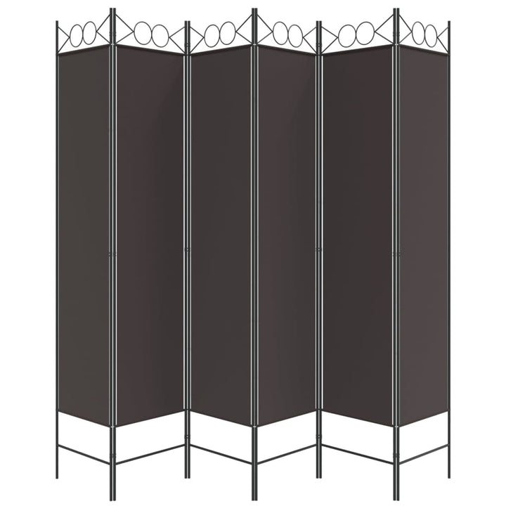 6-panels rumdeler 240x200 cm stof brun