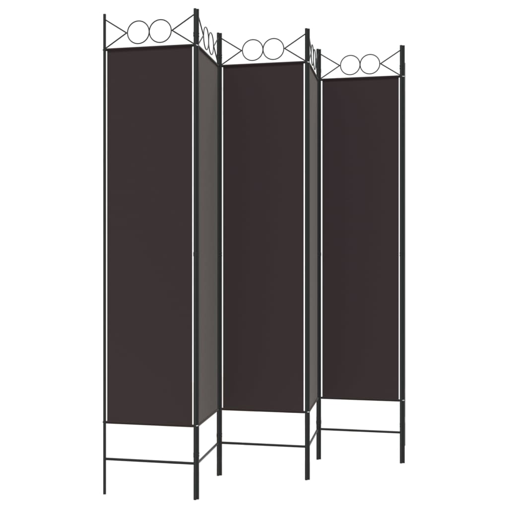 6-panels rumdeler 240x200 cm stof brun