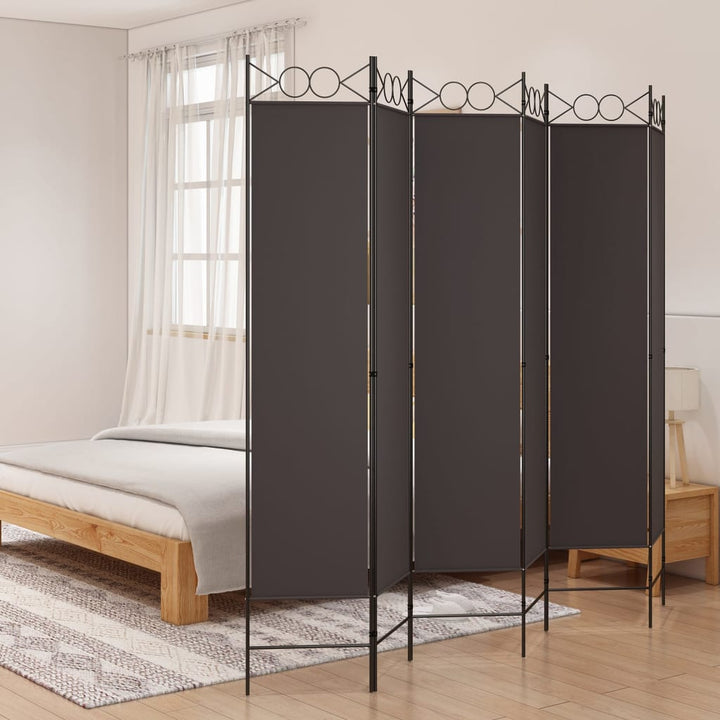 6-panels rumdeler 240x200 cm stof brun