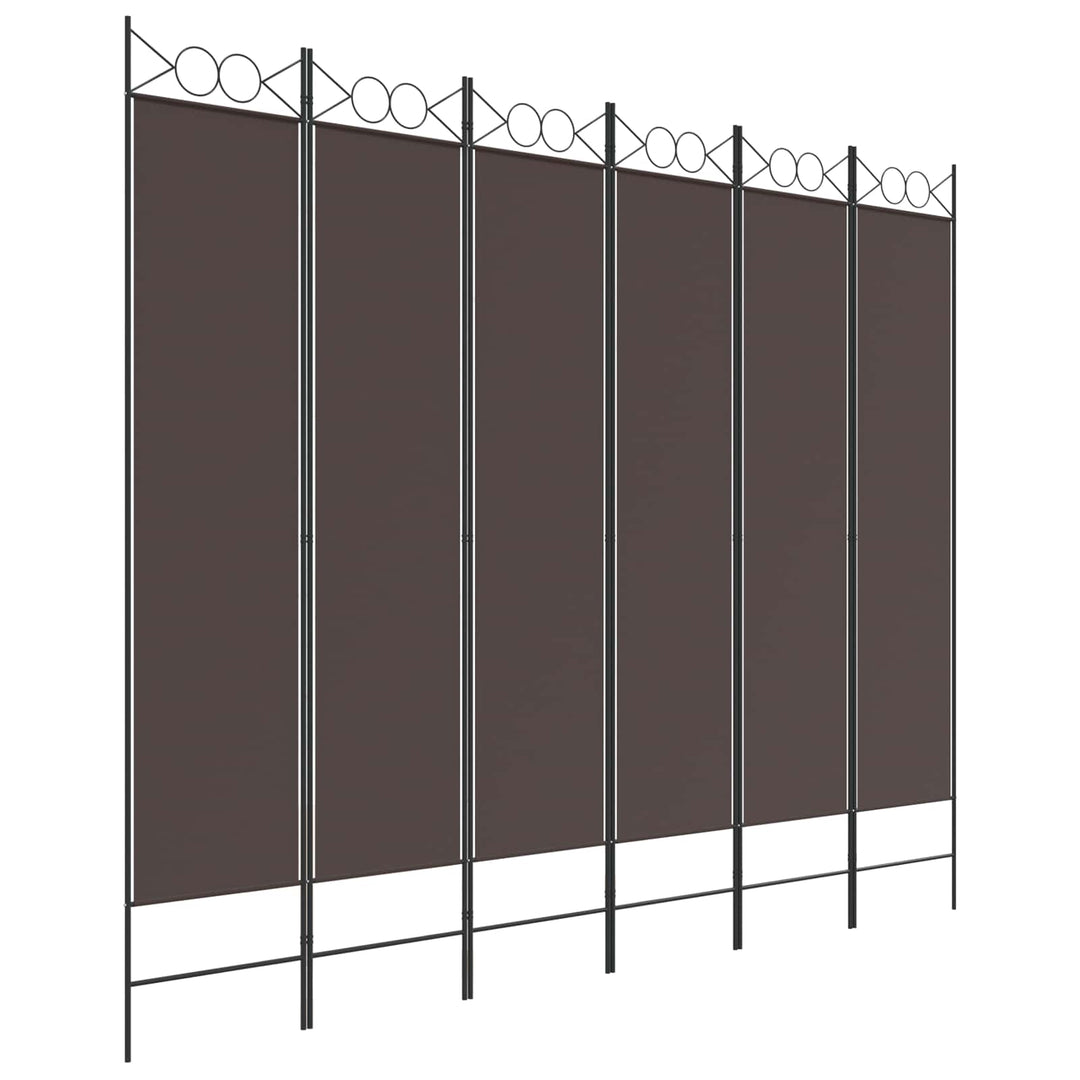 6-panels rumdeler 240x200 cm stof brun