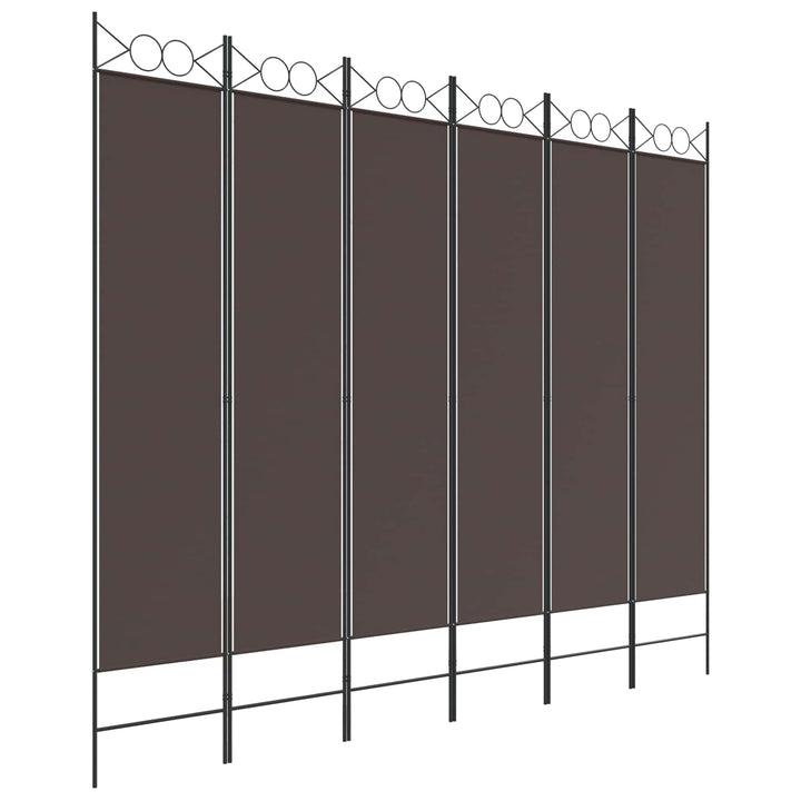 6-panels rumdeler 240x200 cm stof brun