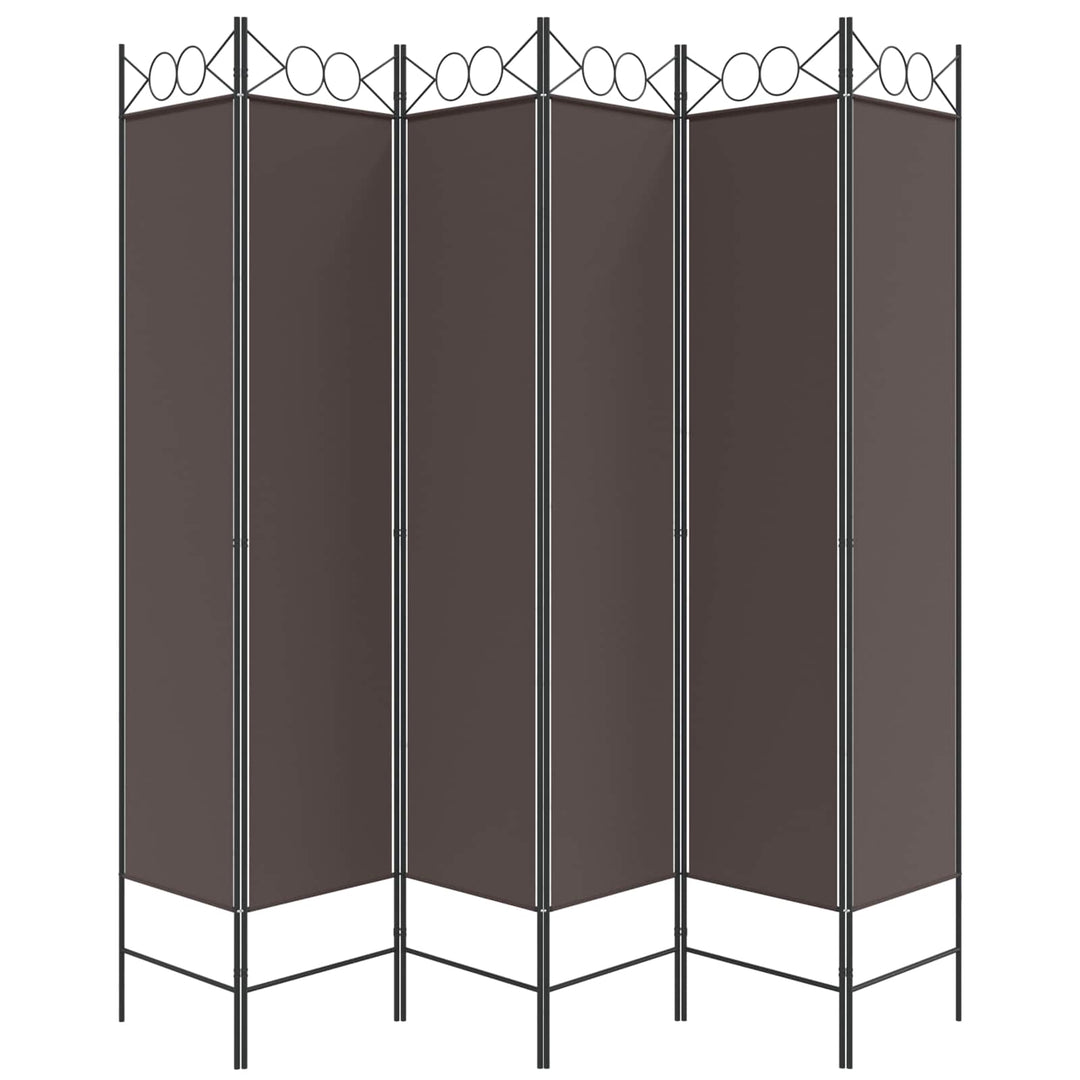 6-panels rumdeler 240x200 cm stof brun