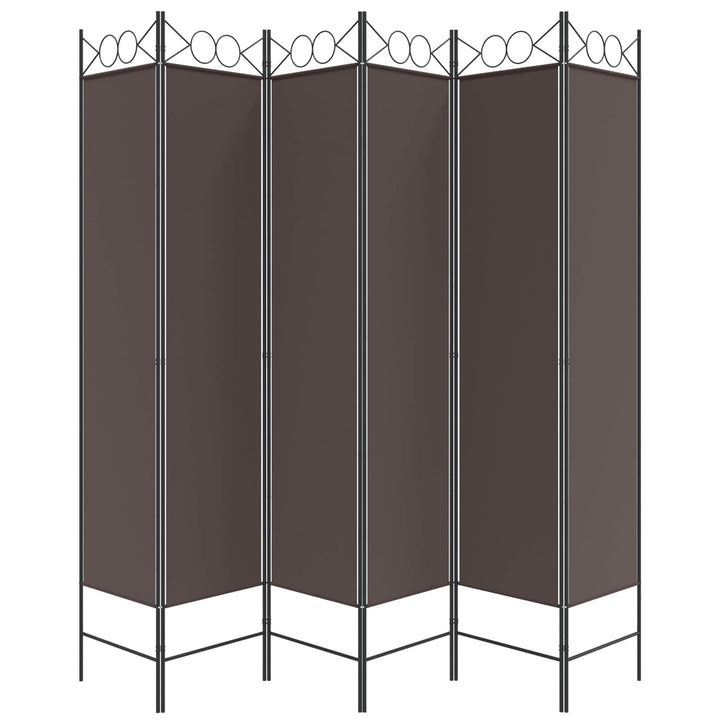6-panels rumdeler 240x200 cm stof brun