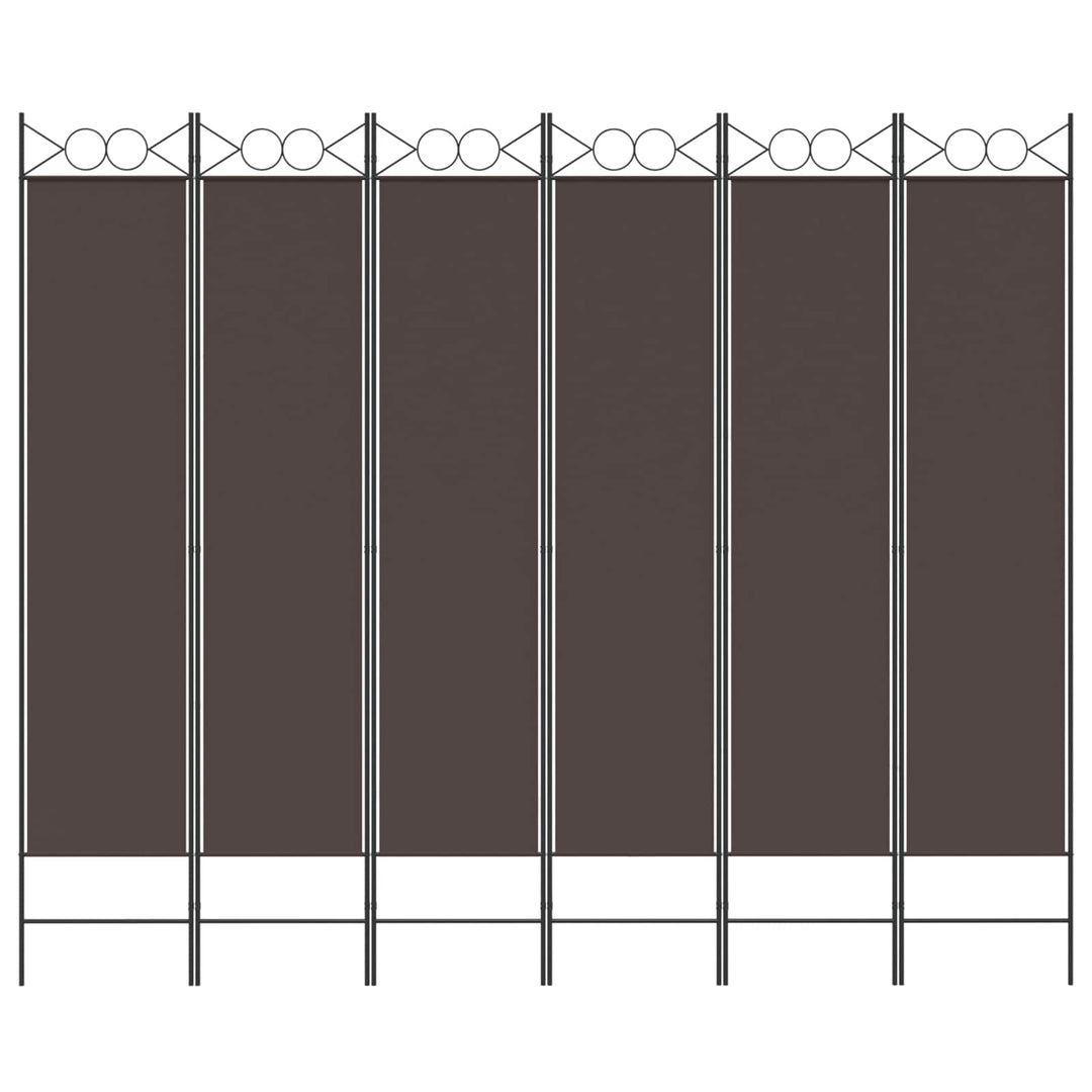 6-panels rumdeler 240x200 cm stof brun