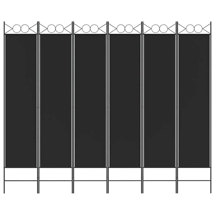 6-panels rumdeler 240x200 cm stof sort