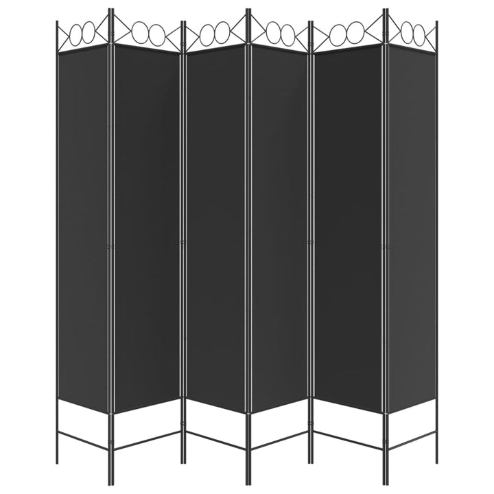6-panels rumdeler 240x200 cm stof sort