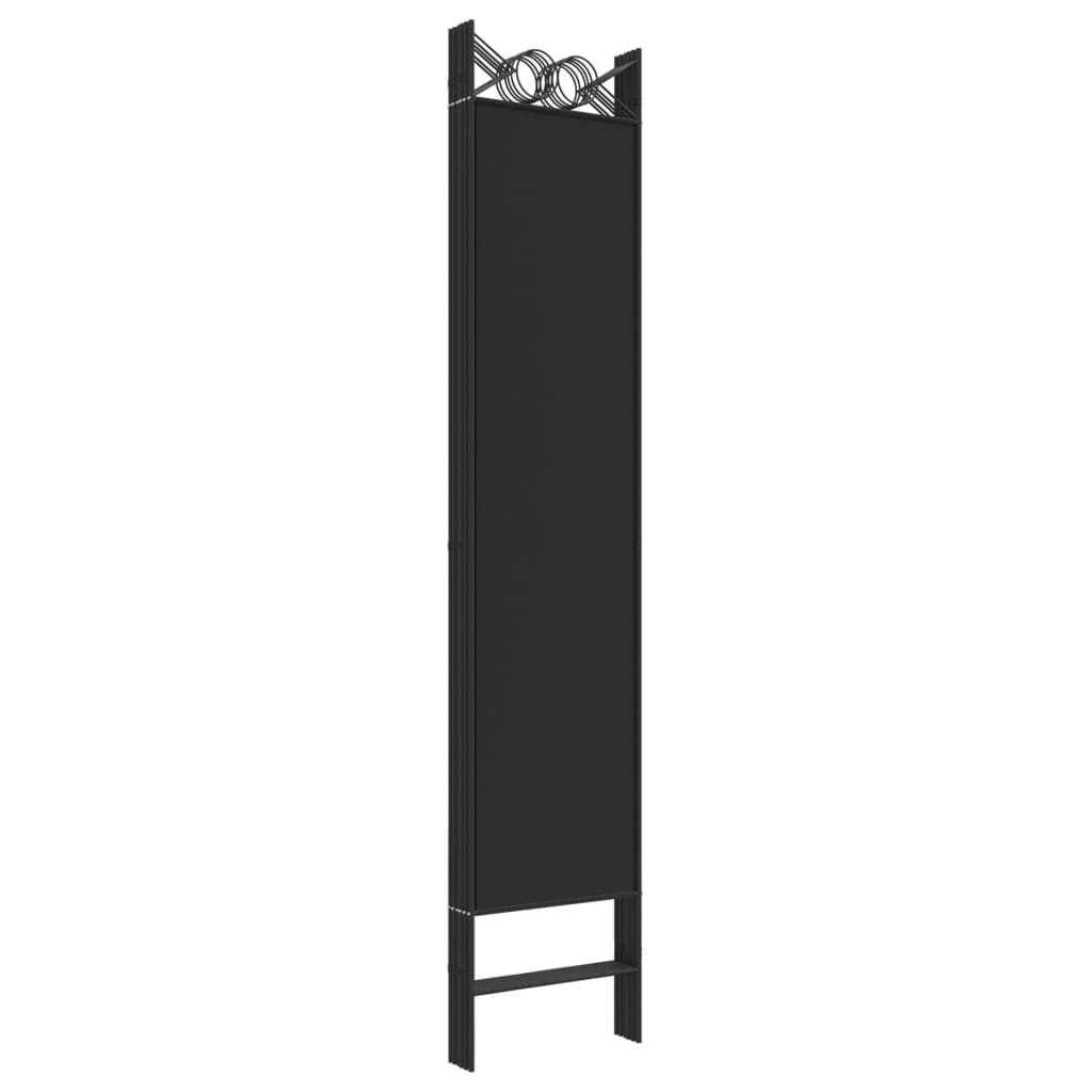 6-panels rumdeler 240x200 cm stof sort