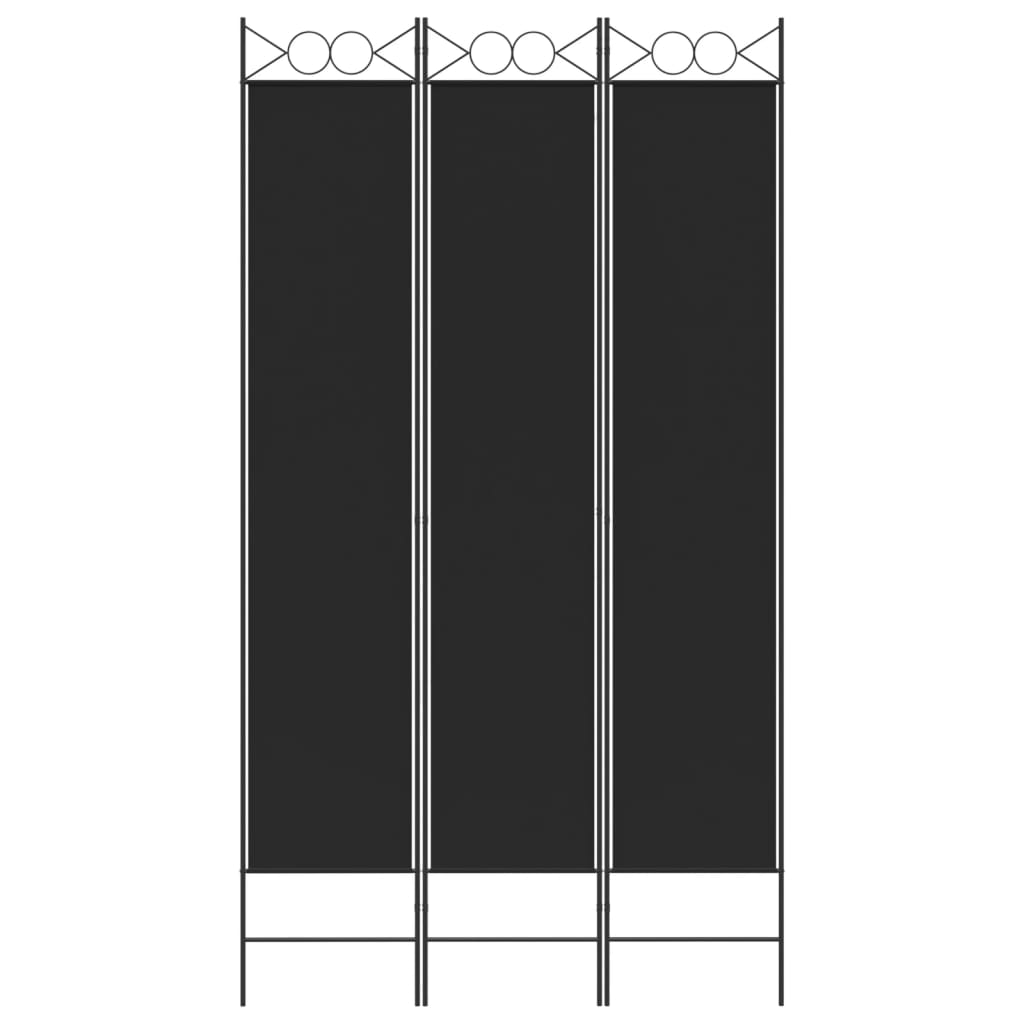 3-panels rumdeler 120x220 cm stof sort