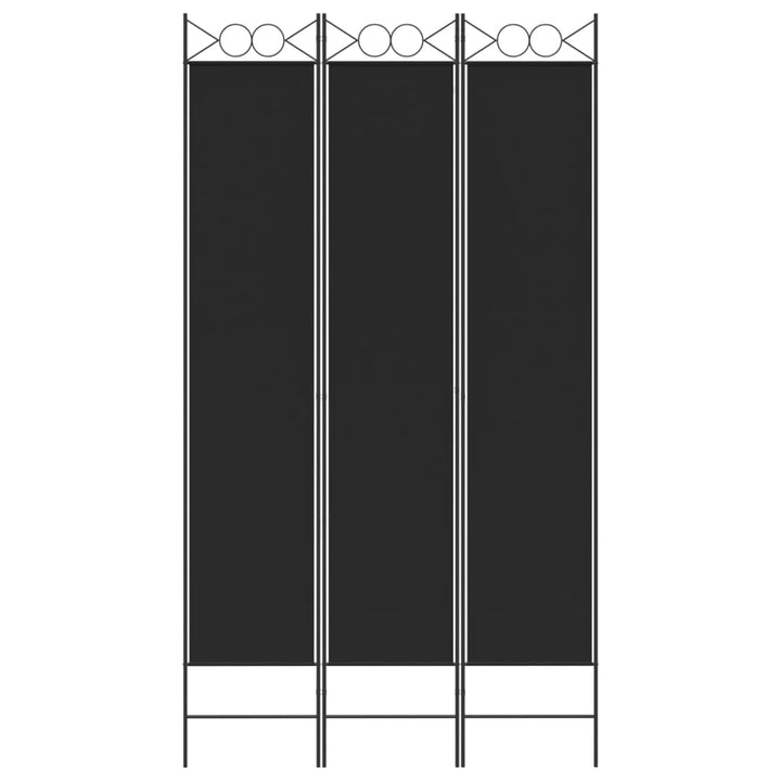 3-panels rumdeler 120x220 cm stof sort