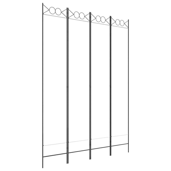 4-panels rumdeler 160x220 cm stof hvid