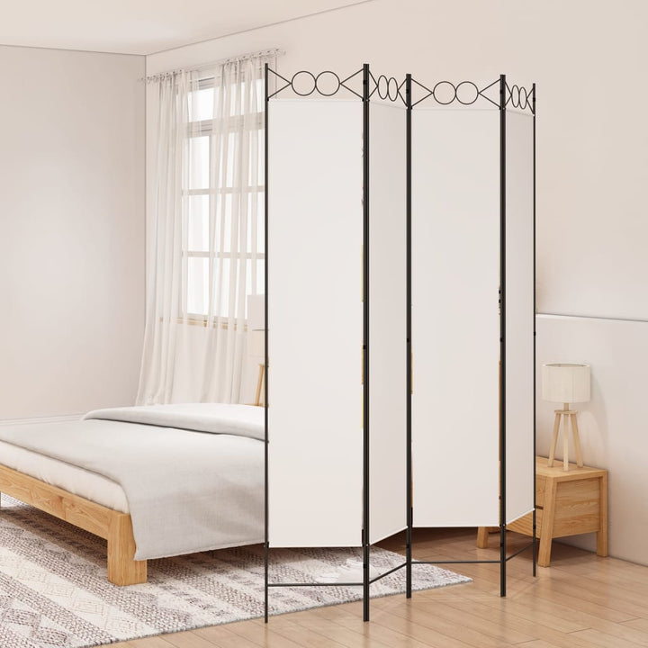 4-panels rumdeler 160x220 cm stof hvid