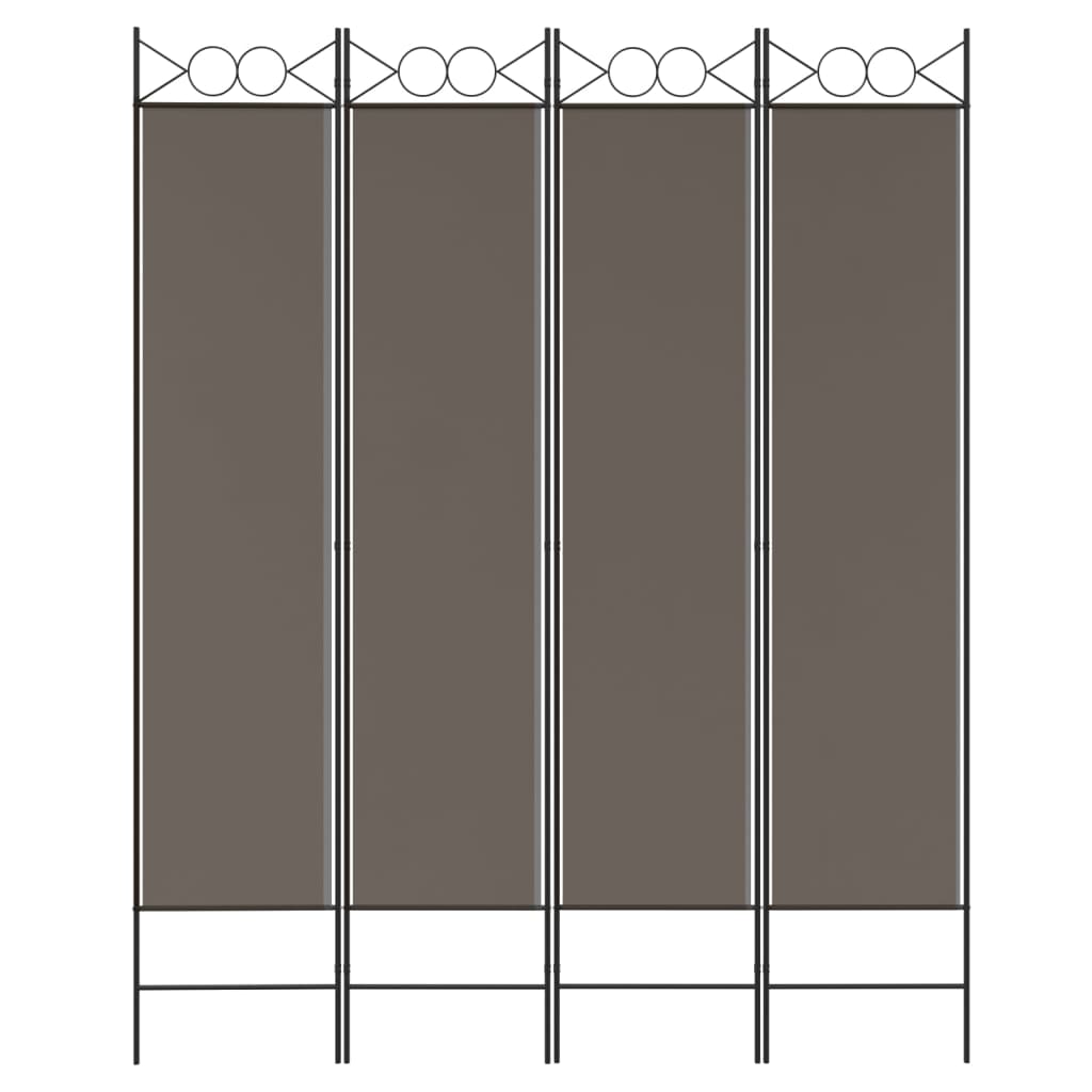 4-panels rumdeler 160x220 cm stof antracitgrå