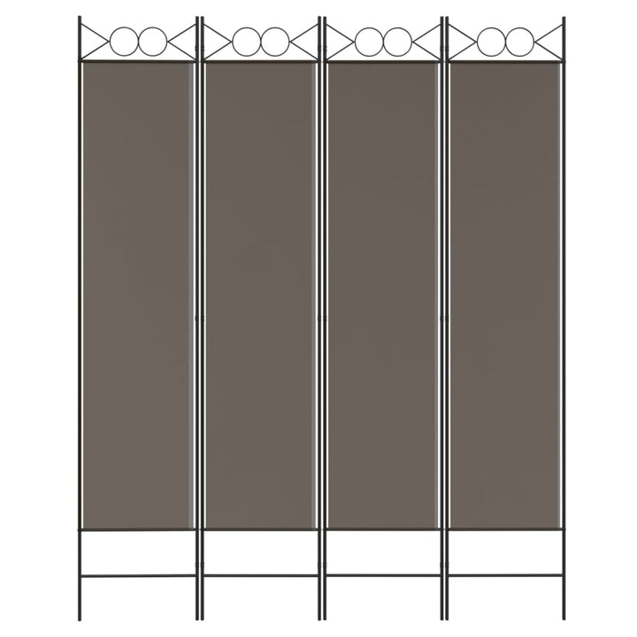 4-panels rumdeler 160x220 cm stof antracitgrå