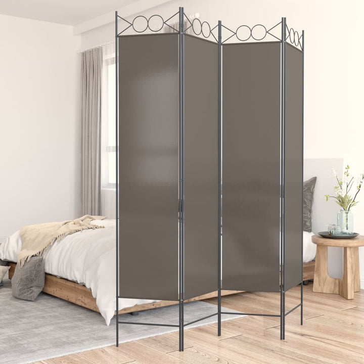 4-panels rumdeler 160x220 cm stof antracitgrå