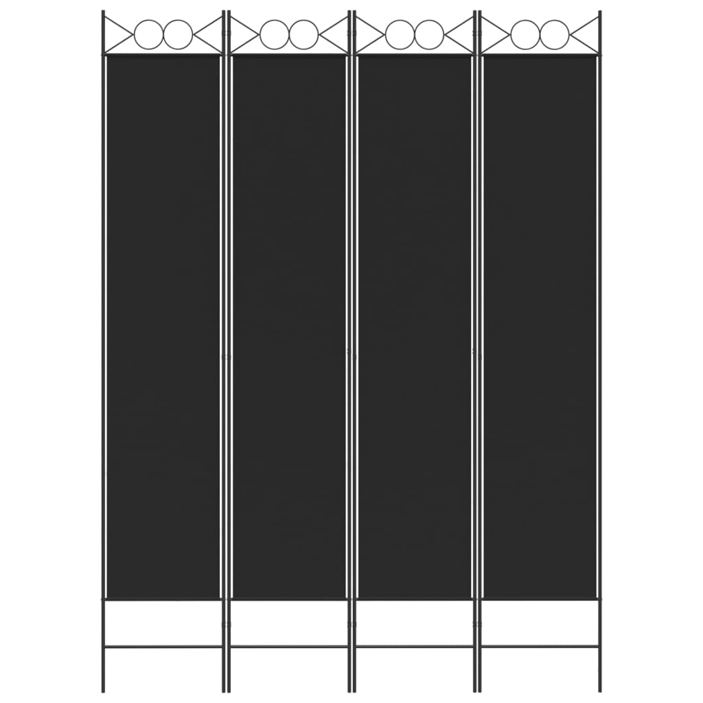 4-panels rumdeler 160x220 cm stof sort