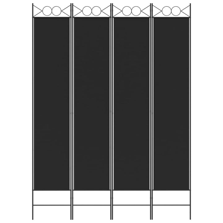 4-panels rumdeler 160x220 cm stof sort