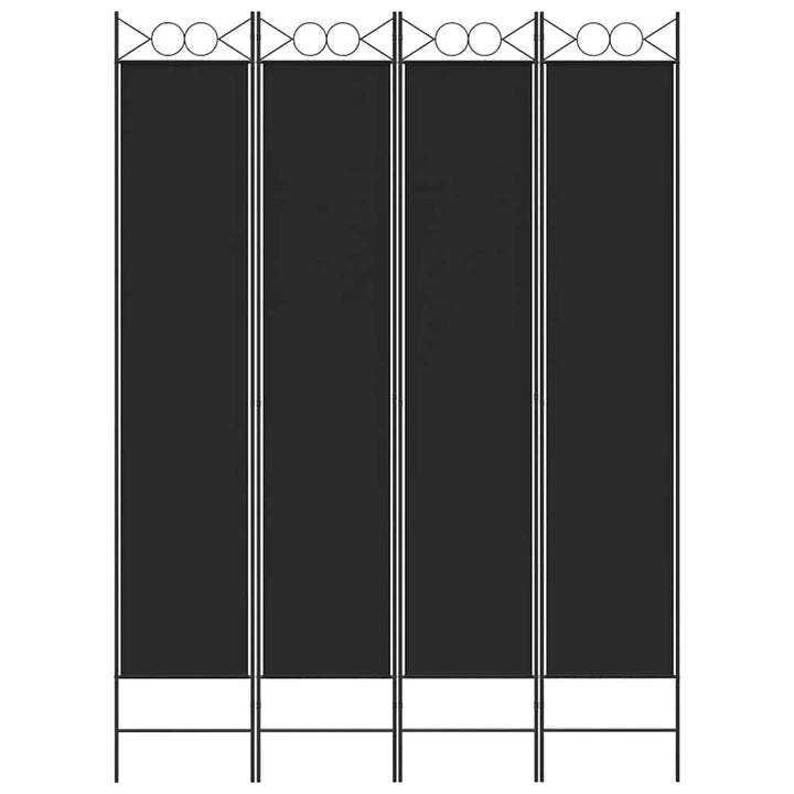 4-panels rumdeler 160x220 cm stof sort