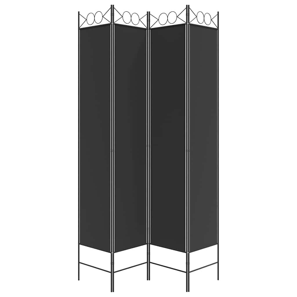 4-panels rumdeler 160x220 cm stof sort