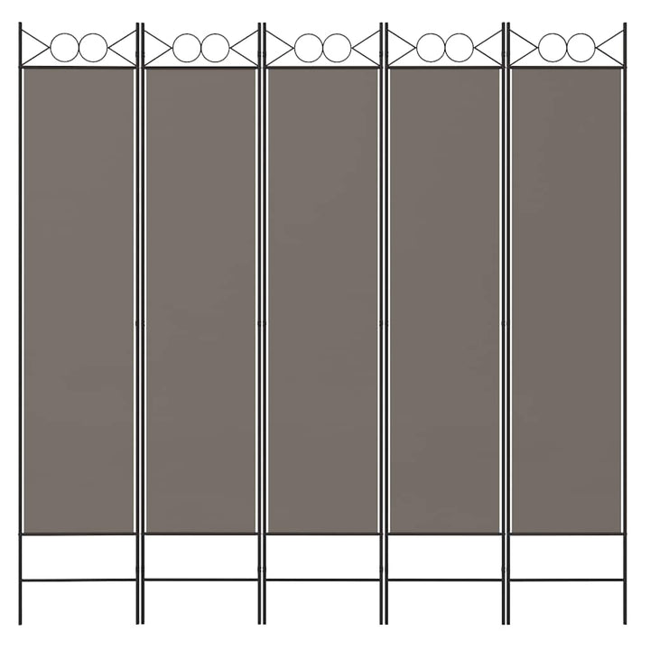 5-panels rumdeler 200x220 cm stof antracitgrå