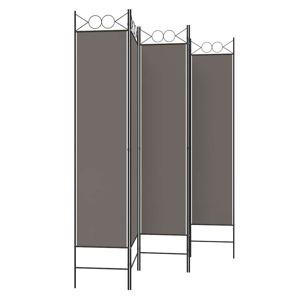 5-panels rumdeler 200x220 cm stof antracitgrå