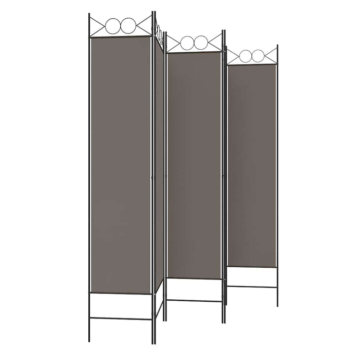 5-panels rumdeler 200x220 cm stof antracitgrå