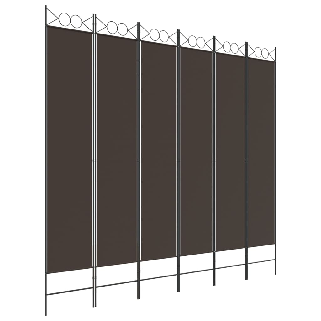 6-panels rumdeler 240x220 cm stof brun
