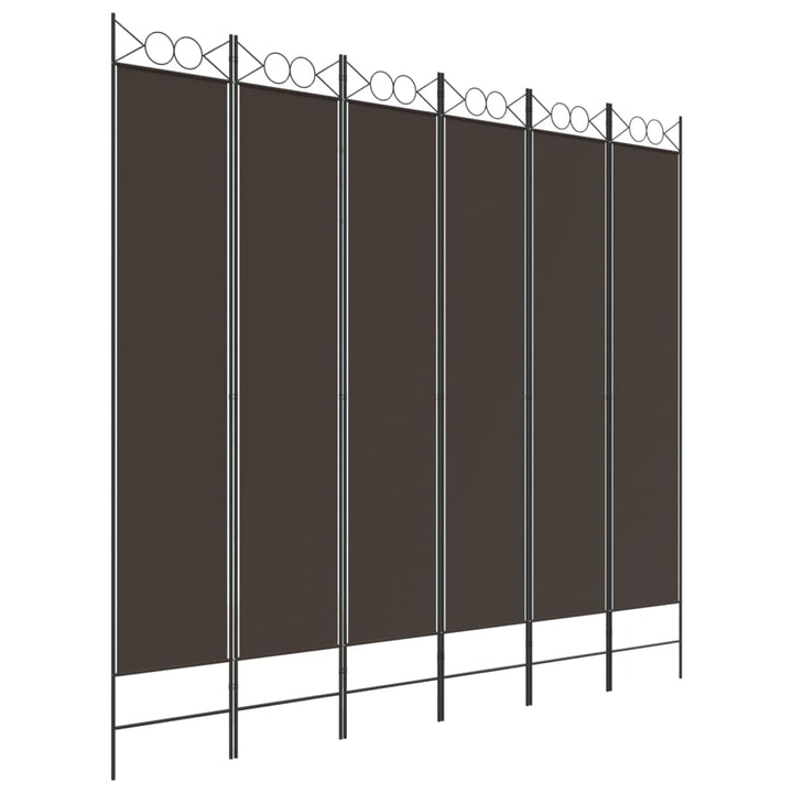 6-panels rumdeler 240x220 cm stof brun
