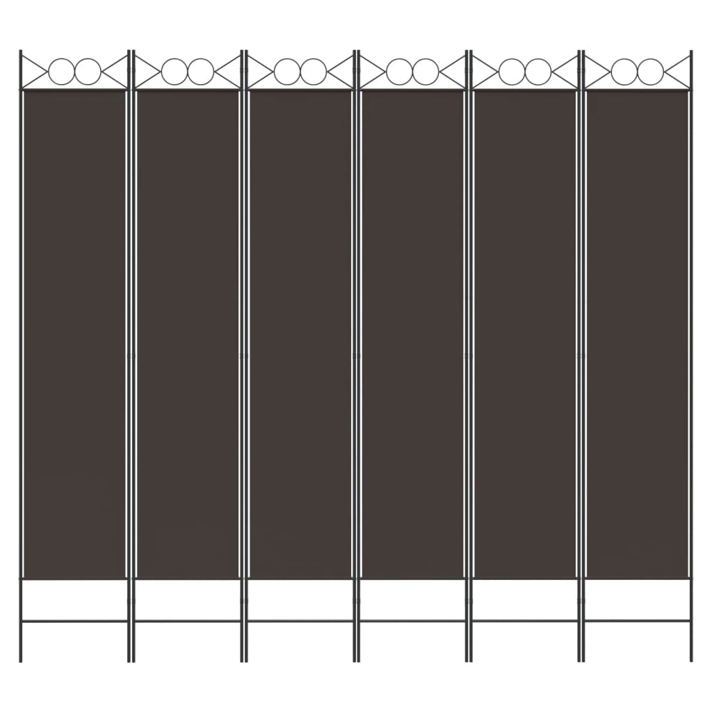 6-panels rumdeler 240x220 cm stof brun