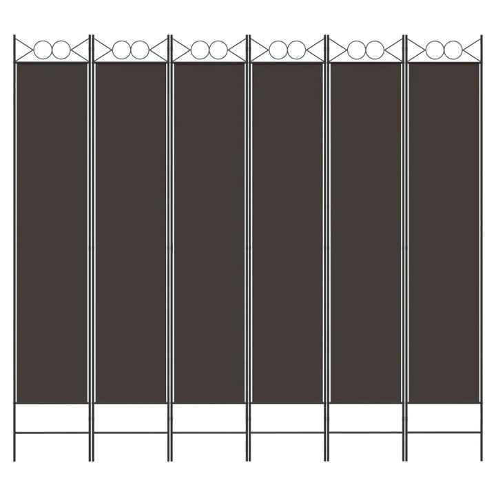 6-panels rumdeler 240x220 cm stof brun