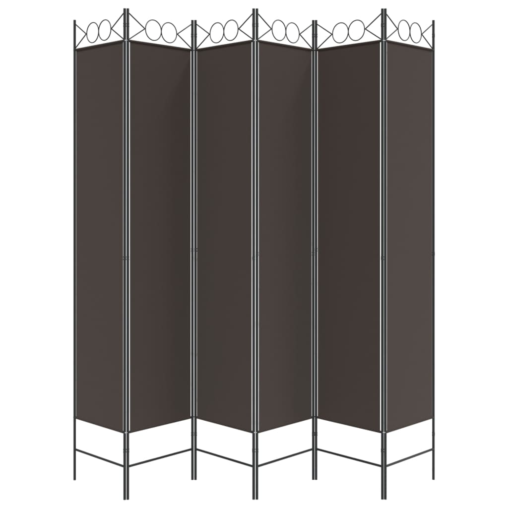 6-panels rumdeler 240x220 cm stof brun