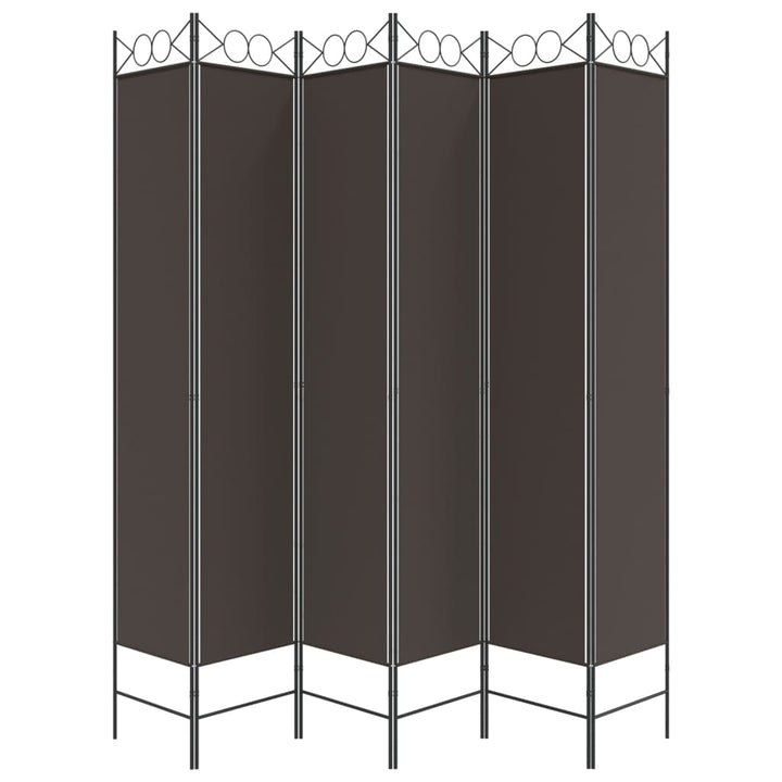 6-panels rumdeler 240x220 cm stof brun