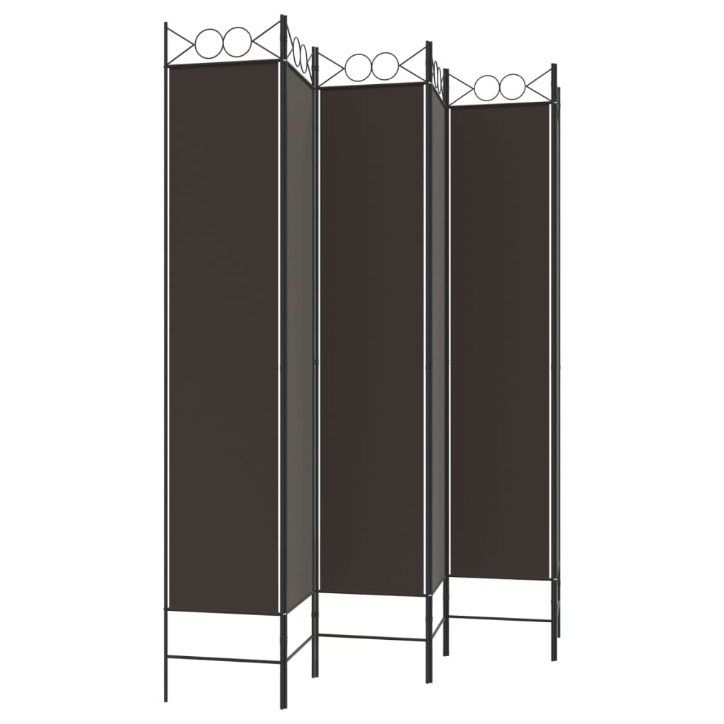 6-panels rumdeler 240x220 cm stof brun