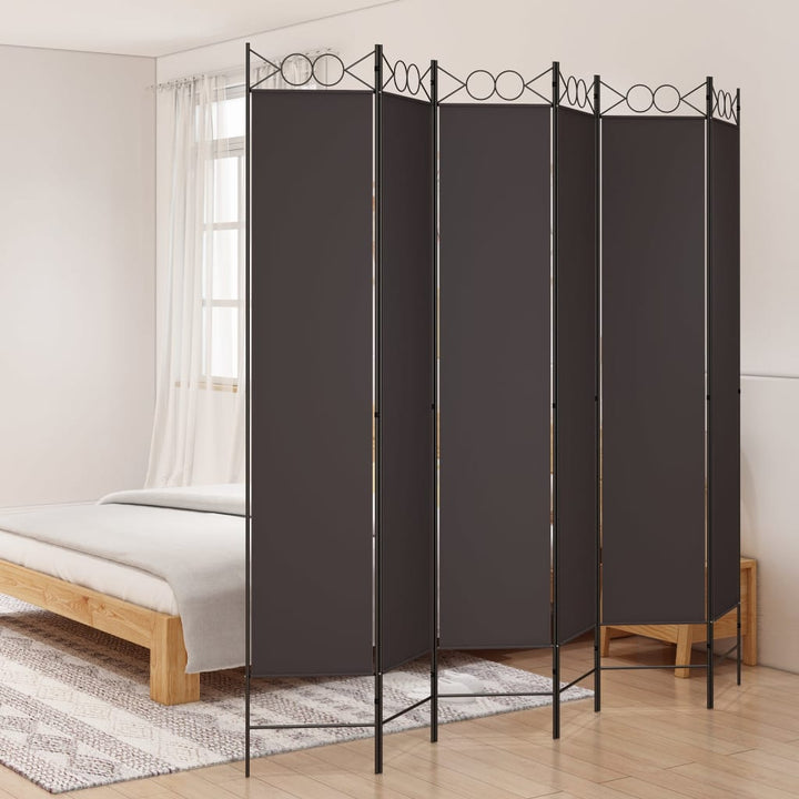 6-panels rumdeler 240x220 cm stof brun