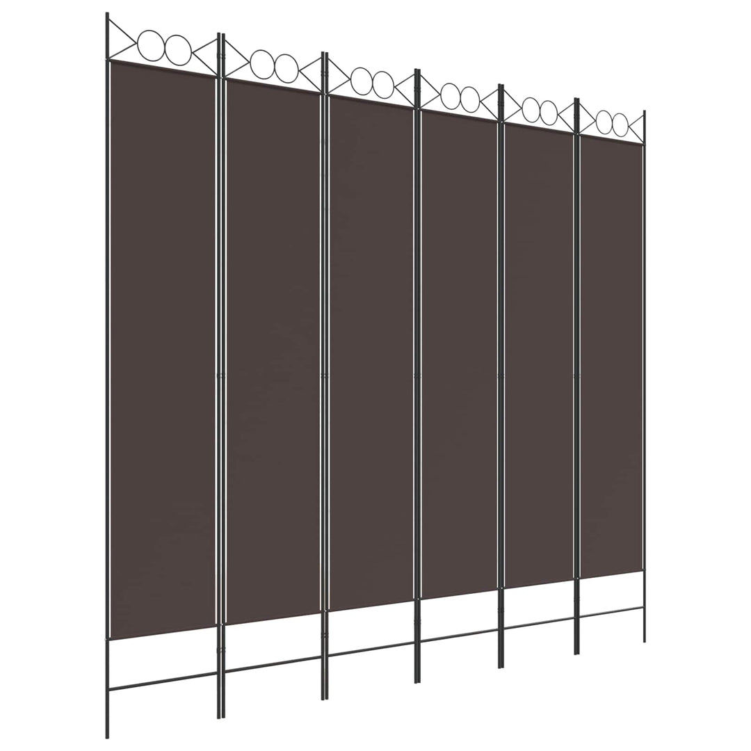 6-panels rumdeler 240x220 cm stof brun