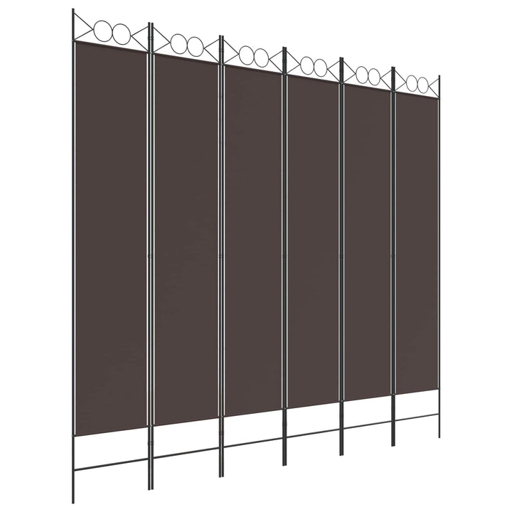 6-panels rumdeler 240x220 cm stof brun